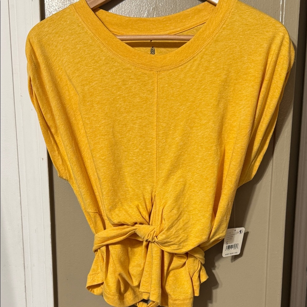 FP Movement Swaying Sunflowers 🌻 Yellow Wrap Top *Hole shown in photo